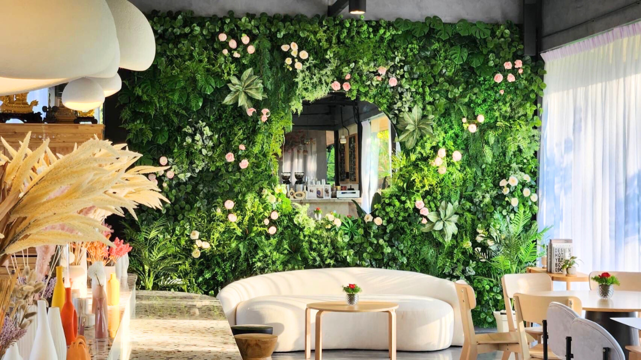 เติมชีวิตให้ผนังโล่ง ๆ ด้วย สวนแนวตั้ง ตกแต่งร้านอาหารแบบ Vertical Garden